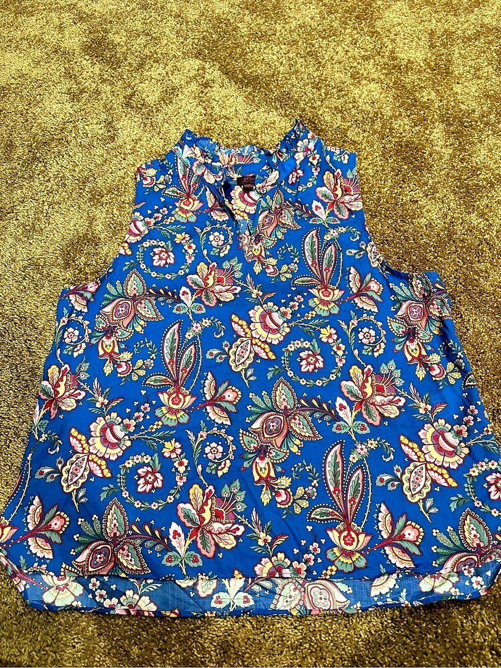 J.Crew Liberty Fabric Ruffle Neck Tank Top 14